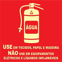 Placa de sinalização indicação proibido utilizar água para apagar o fogo –  P3 – Projeb Extintores